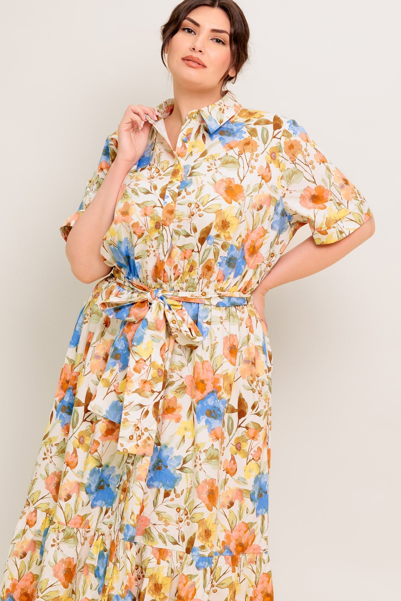 HAZEL DREAM IVORY WOVEN MIDI DRESS Flying Tomato